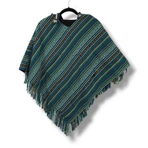Hooded Reversible Unique Poncho Hippie Baja Boho Festival Mandala Pocket‎ Women